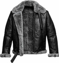 Men's Bomber Flight Shearling Real Leather Jacket