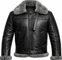 Men's Bomber Flight Shearling Real Leather Jacket