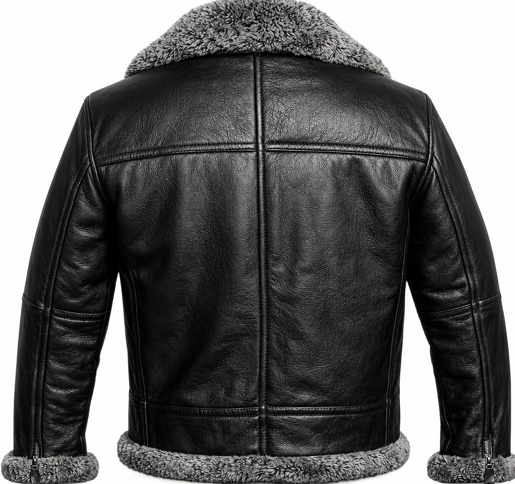 Men's Bomber Flight Shearling Real Leather Jacket