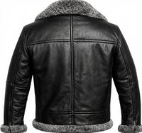 Men's Bomber Flight Shearling Real Leather Jacket