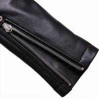 Men's Black Multi Zipper Biker Leather Jacket