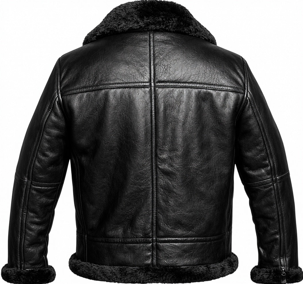 Men's Classic Air Force B3 Fur Leather Jacket