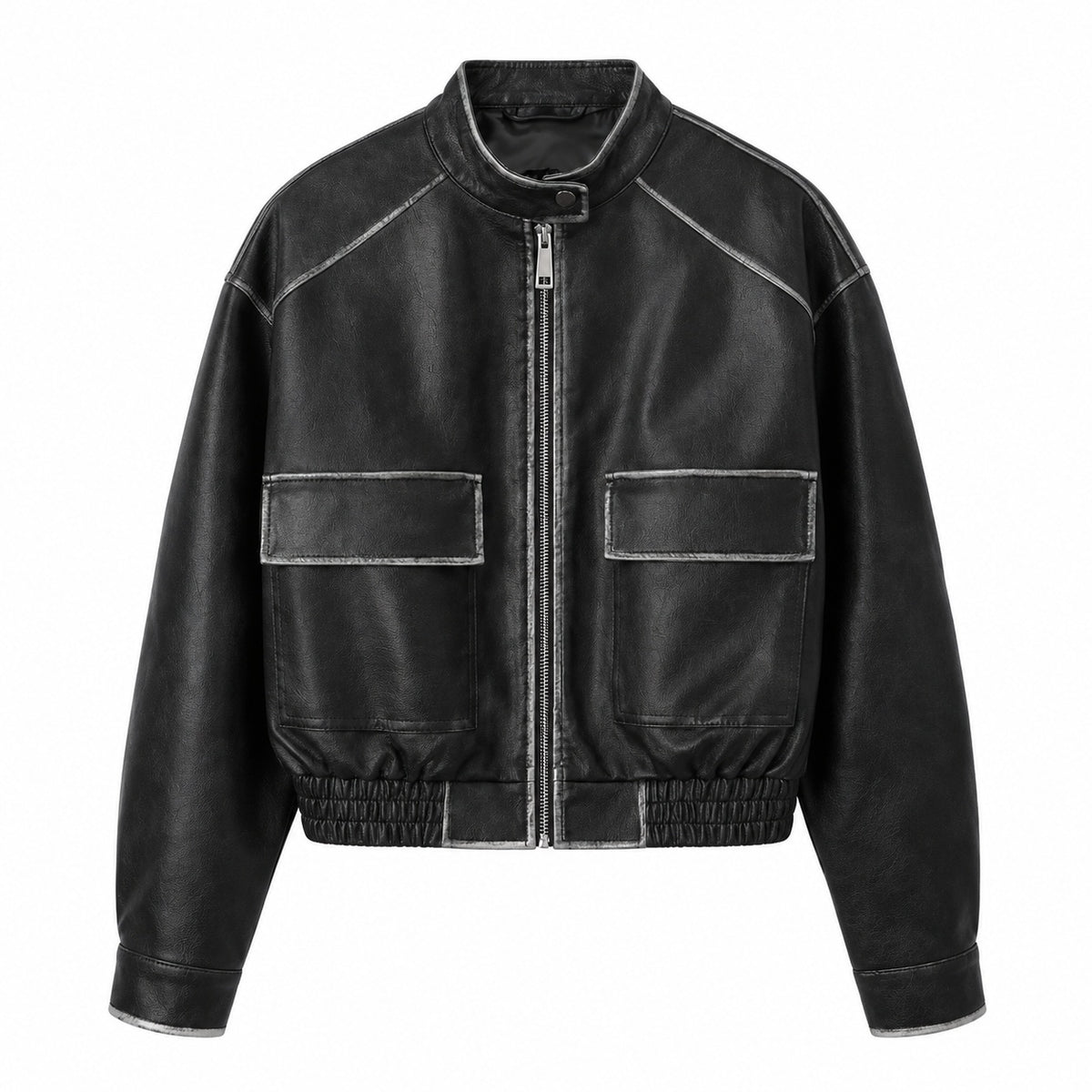 Women's Vintage Style Cropped Leather Jacket