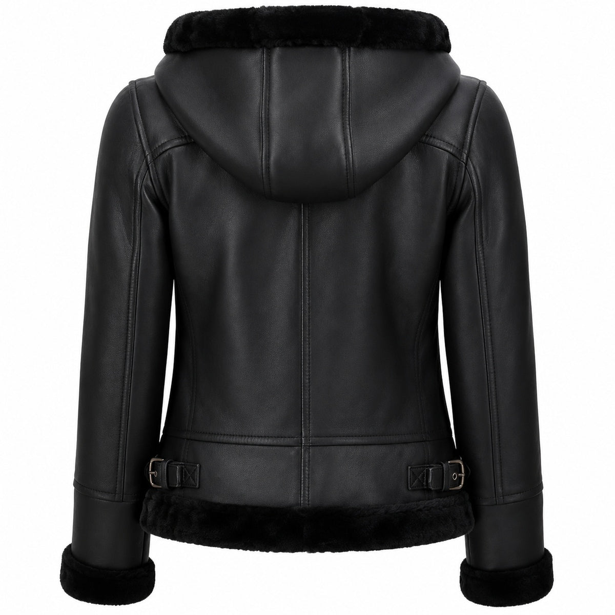 Women's Flight Hooded Shearling Leather Jacket