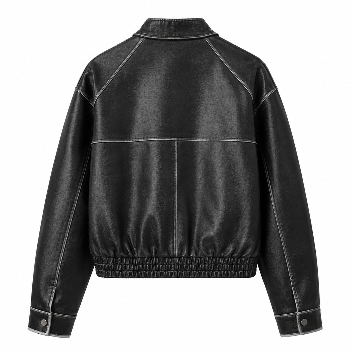 Women's Vintage Style Cropped Leather Jacket