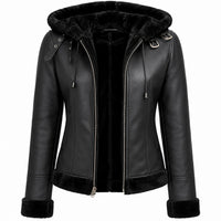 Women's Flight Hooded Shearling Leather Jacket