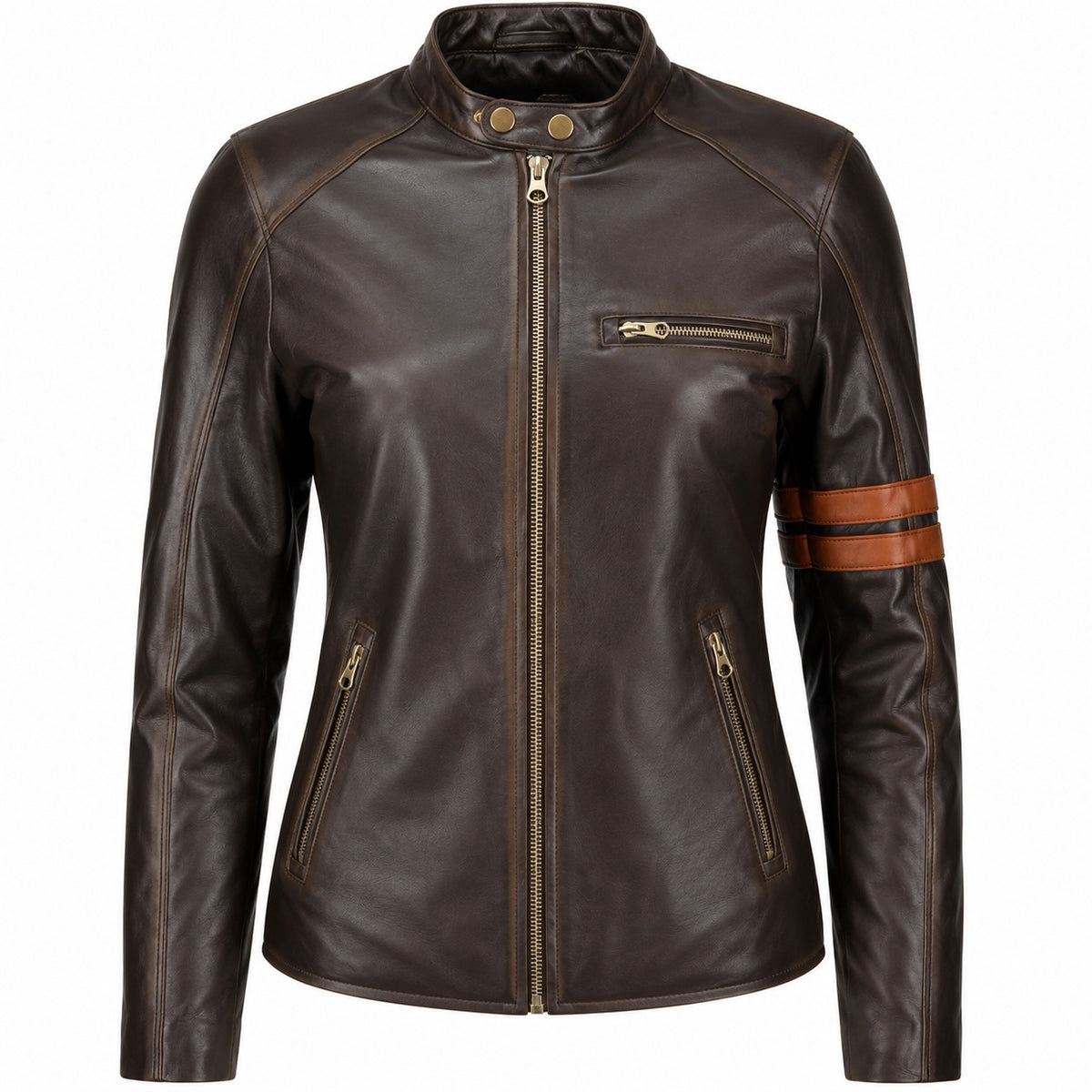 Women's Vintage Classic Biker Leather Jacket