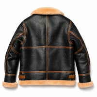 Men's Winter Warm Aviator Fur Leather Jacket