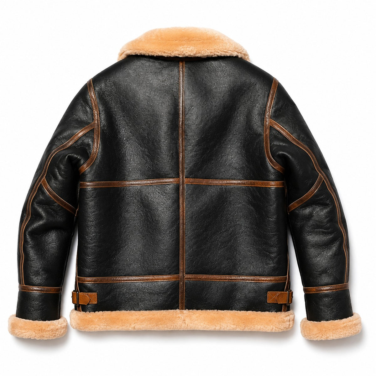 Men's Winter Warm Aviator Fur Leather Jacket