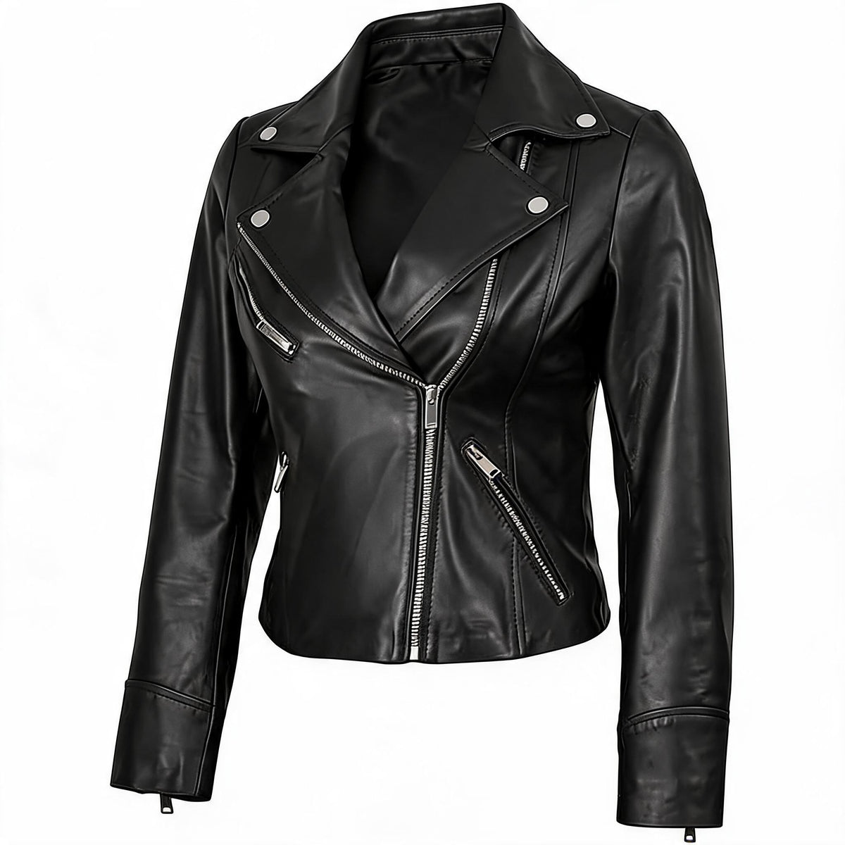 Women's Asymmetrical Moto Leather Jacket