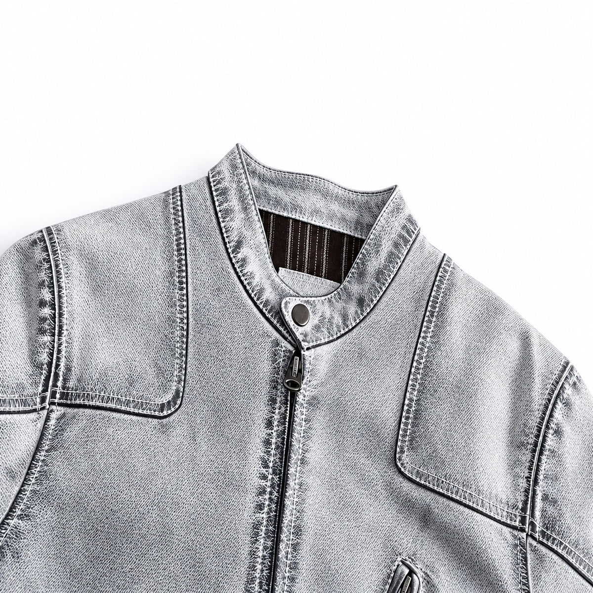 Men's Vintage Distressed Moto Genuine Leather Jacket