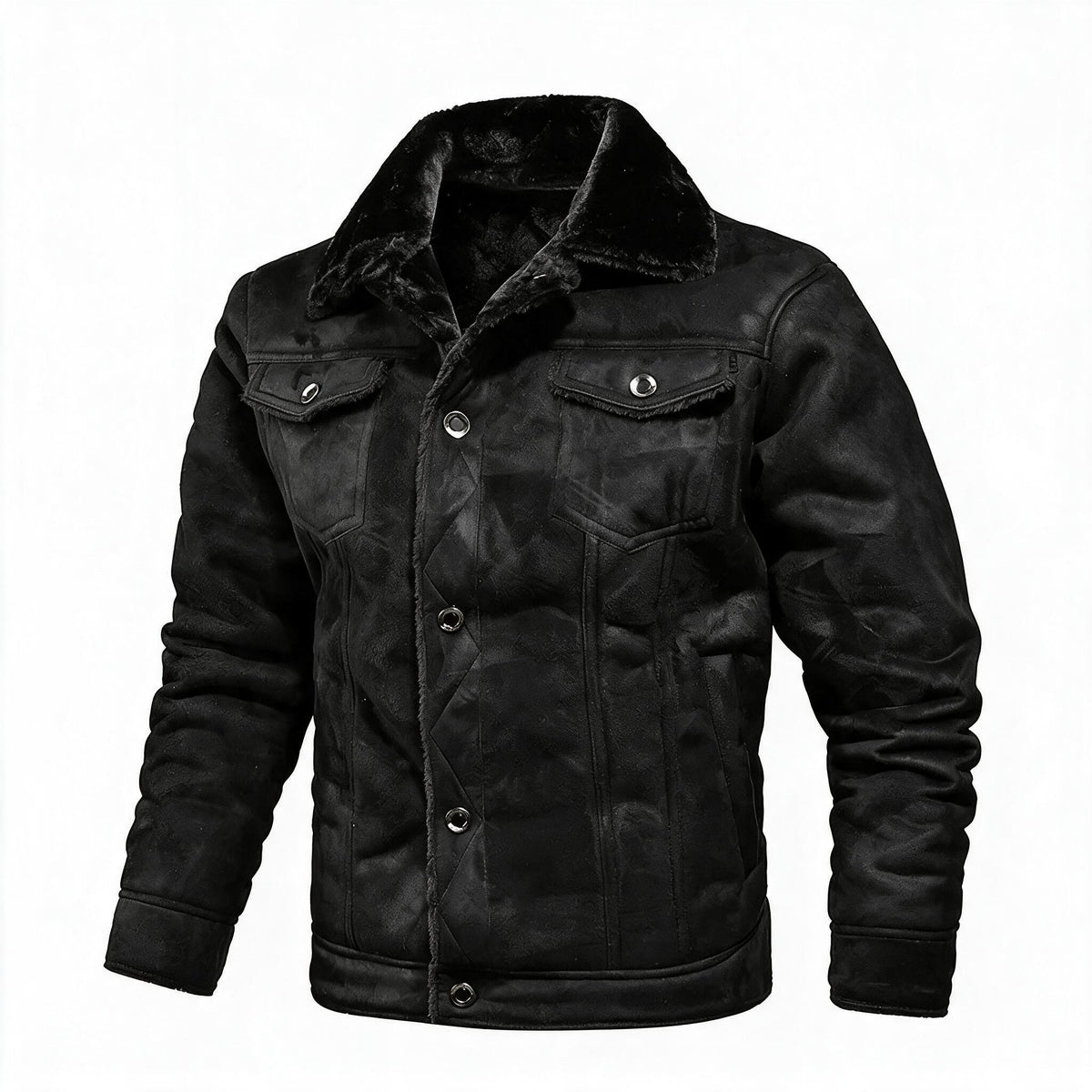 Men's Vintage Style Fur Leather Jacket
