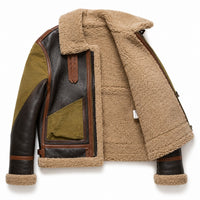Men's Sherpa Fur Genuine Leather Jacket