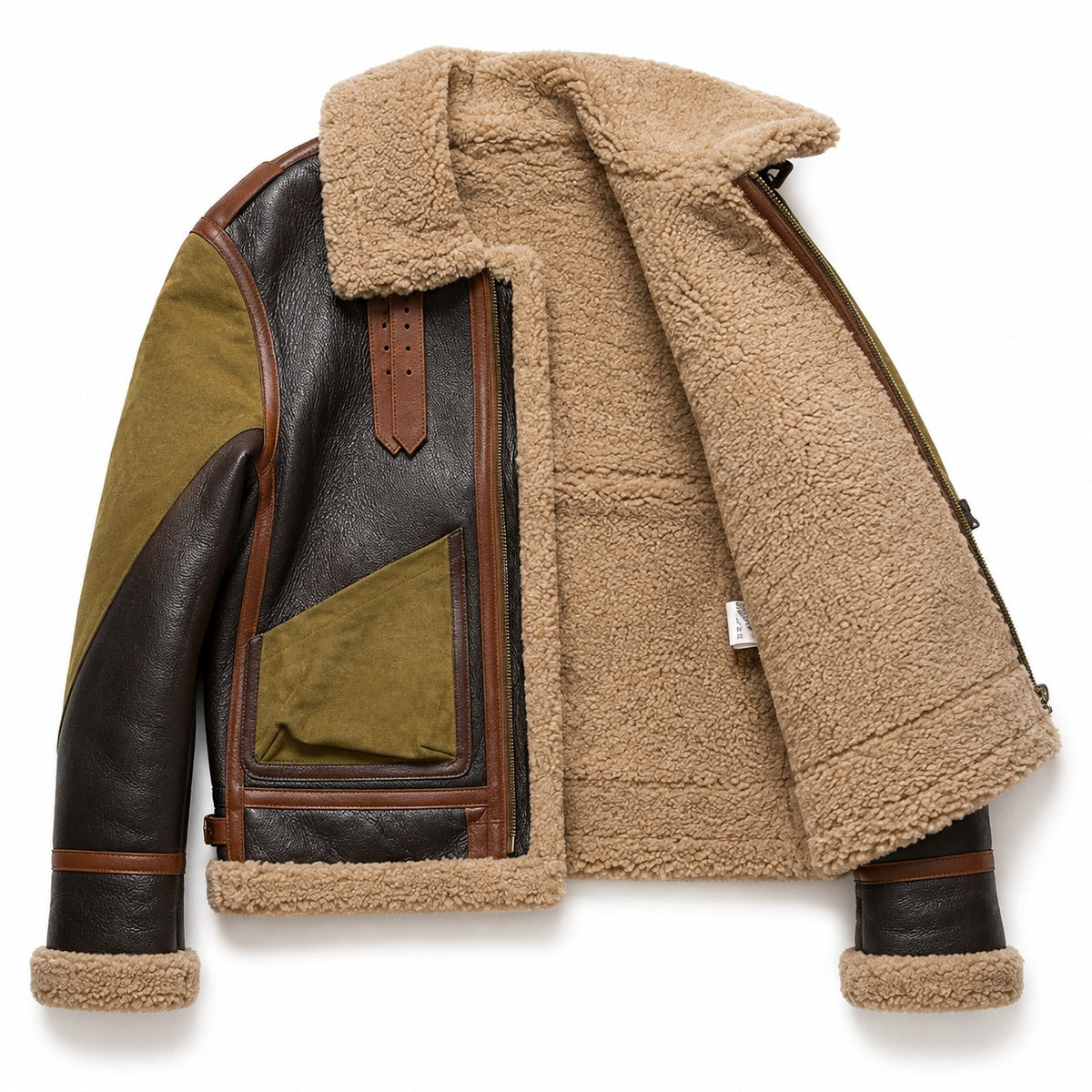 Men's Sherpa Fur Genuine Leather Jacket