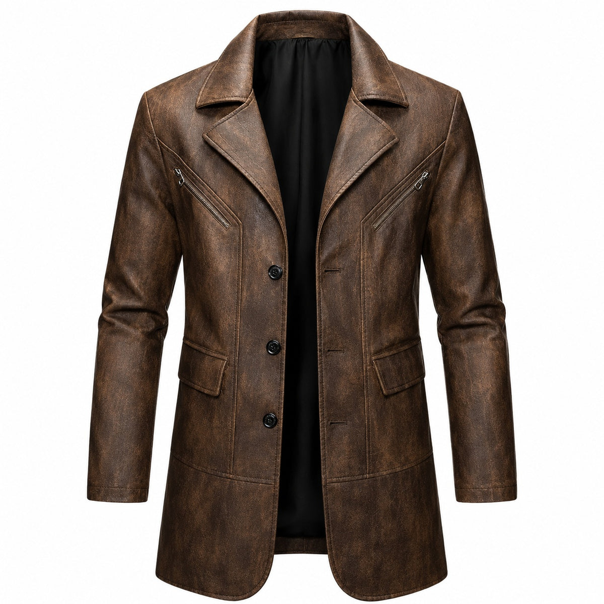 Men's Brown Vintage Leather Coat