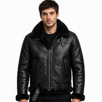 Men's Classic Air Force B3 Fur Leather Jacket