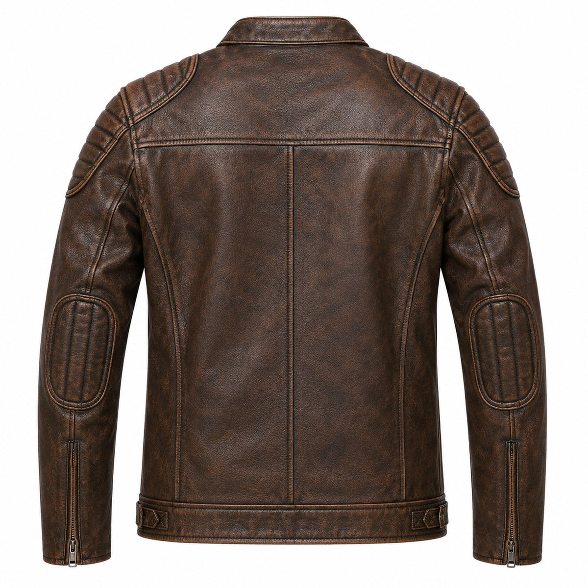 Men's Brown Distressed Genuine Leather Jacket