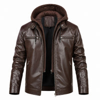 Men's Trendy Hooded Genuine Leather Jacket