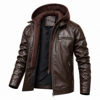 Men's Trendy Hooded Genuine Leather Jacket