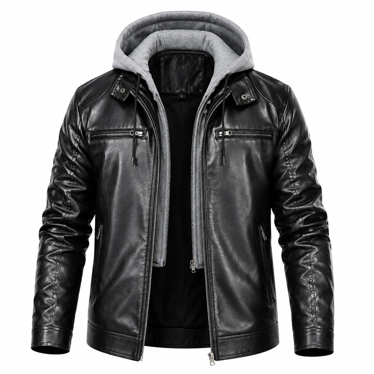 Men's Trendy Hooded Genuine Leather Jacket