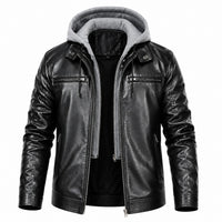 Men's Trendy Hooded Genuine Leather Jacket