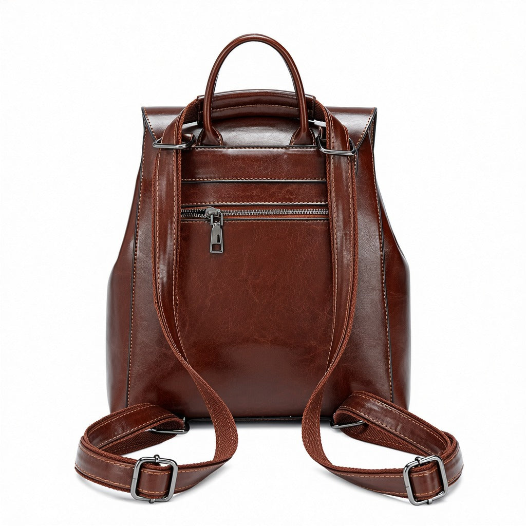 Durable Genuine Leather Backpack For Everyday Carry