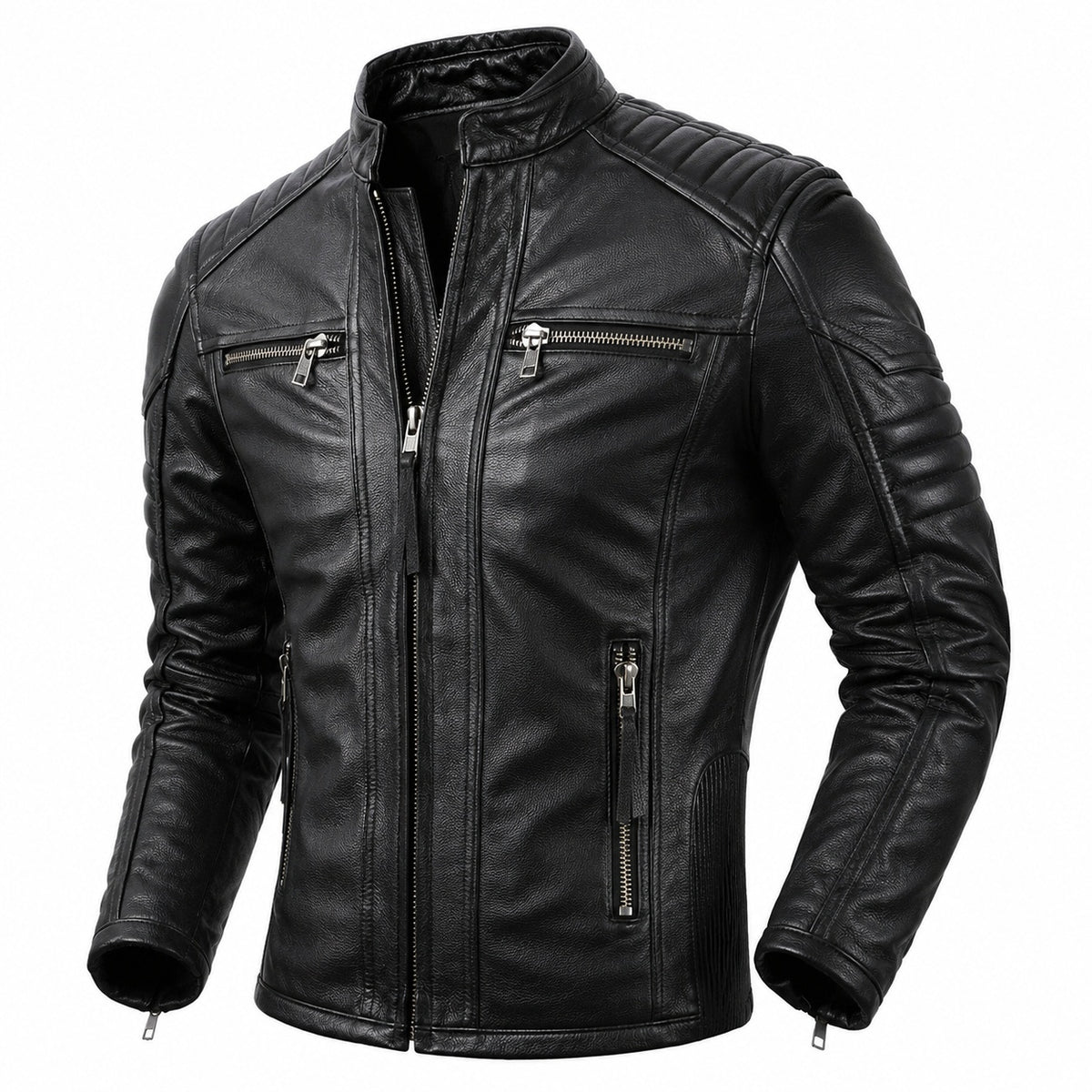 Men's Vintage Design Moto Leather Jacket