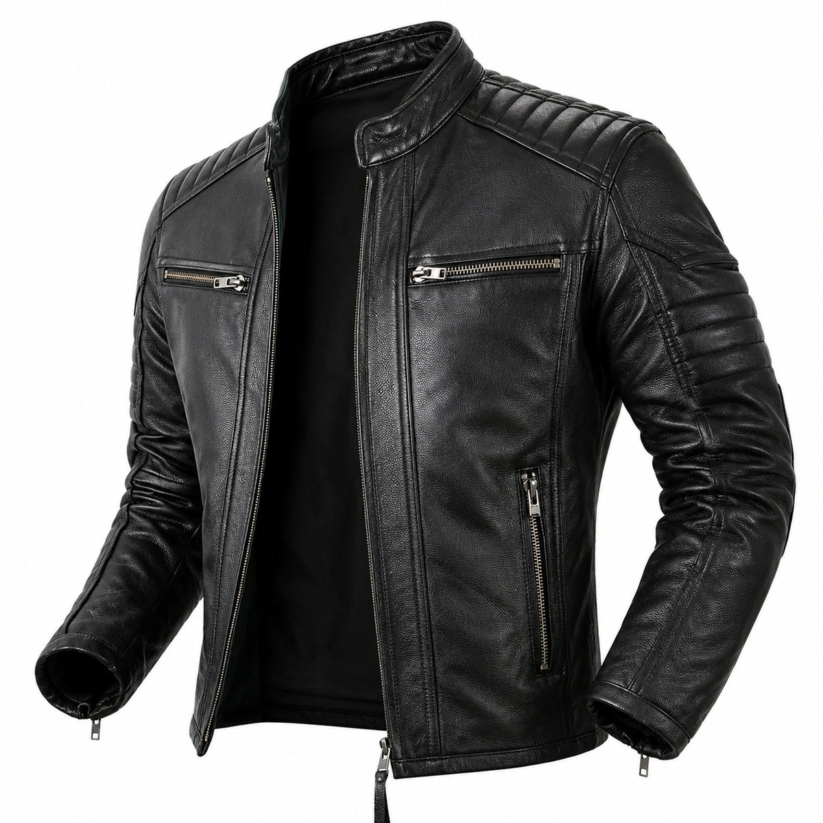 Men's Vintage Design Moto Leather Jacket