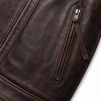 Men's Dark Brown Leather Biker Jacket