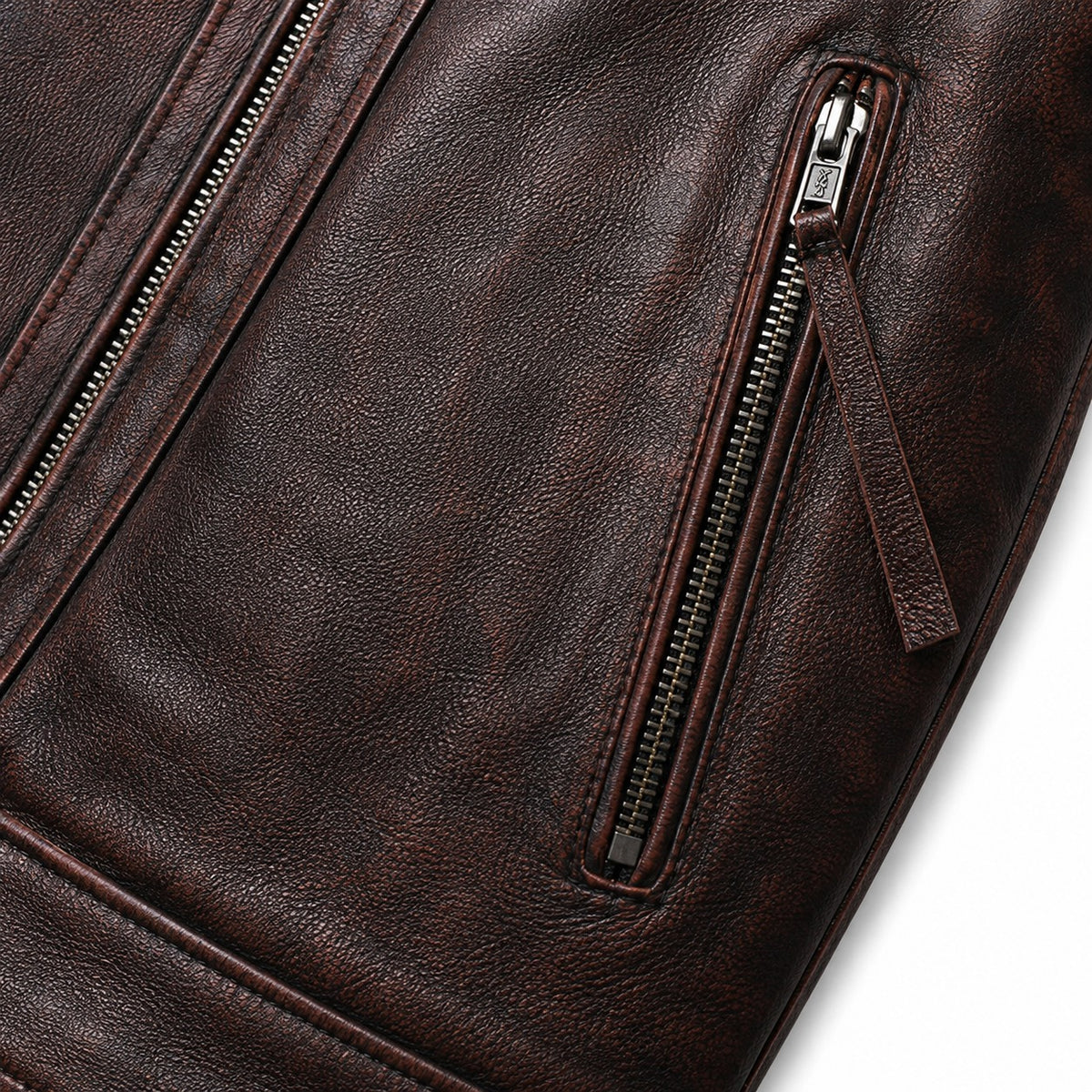 Men's Dark Brown Leather Biker Jacket