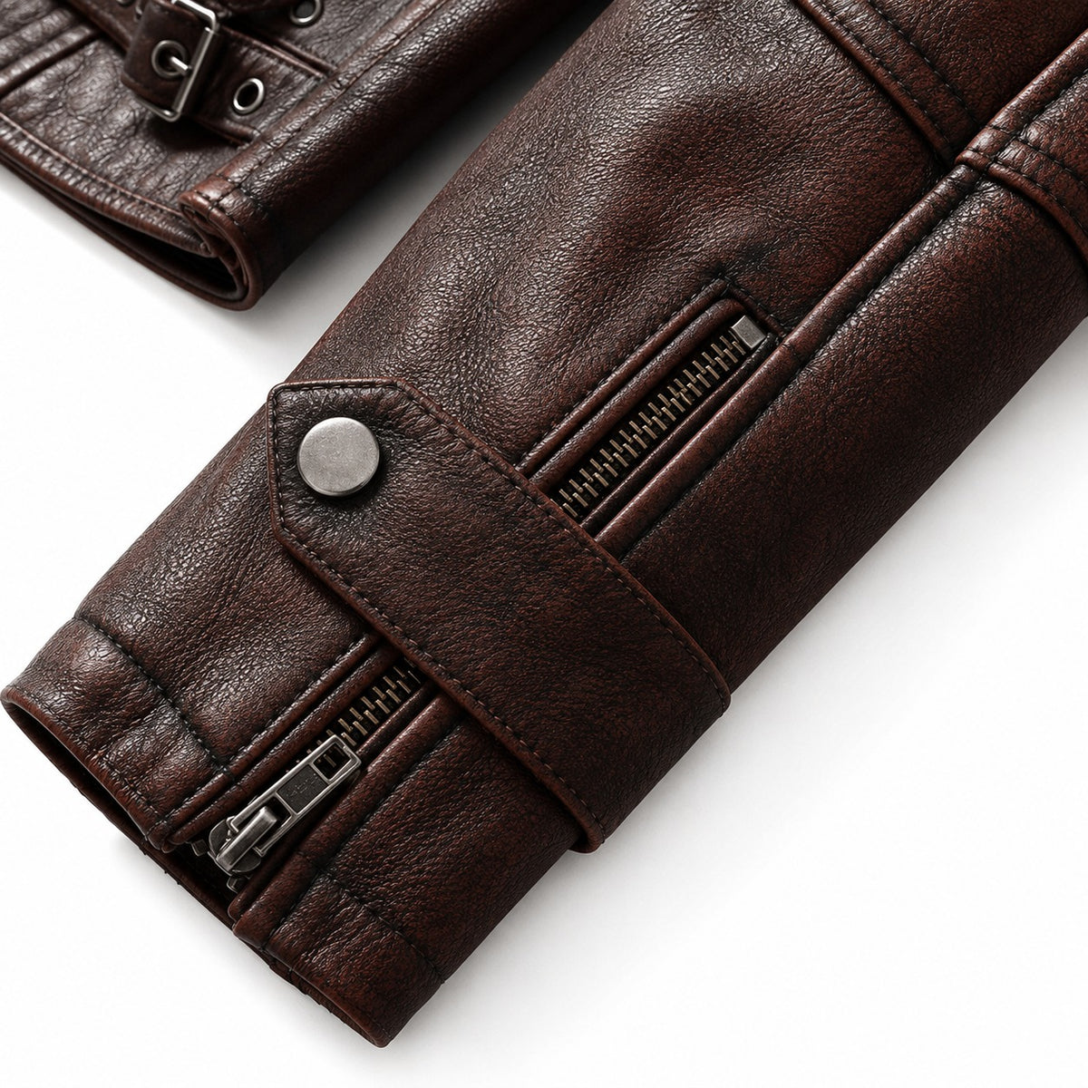 Men's Dark Brown Leather Biker Jacket