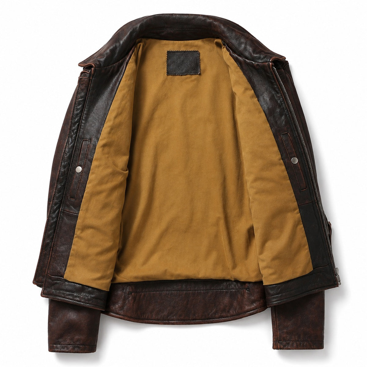 Men's Dark Brown Leather Biker Jacket