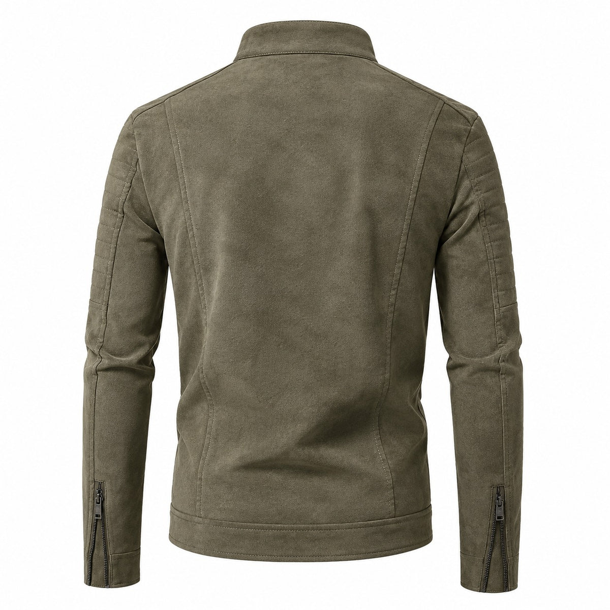 Men's Classic Zip Up Moto Suede Leather Jacket