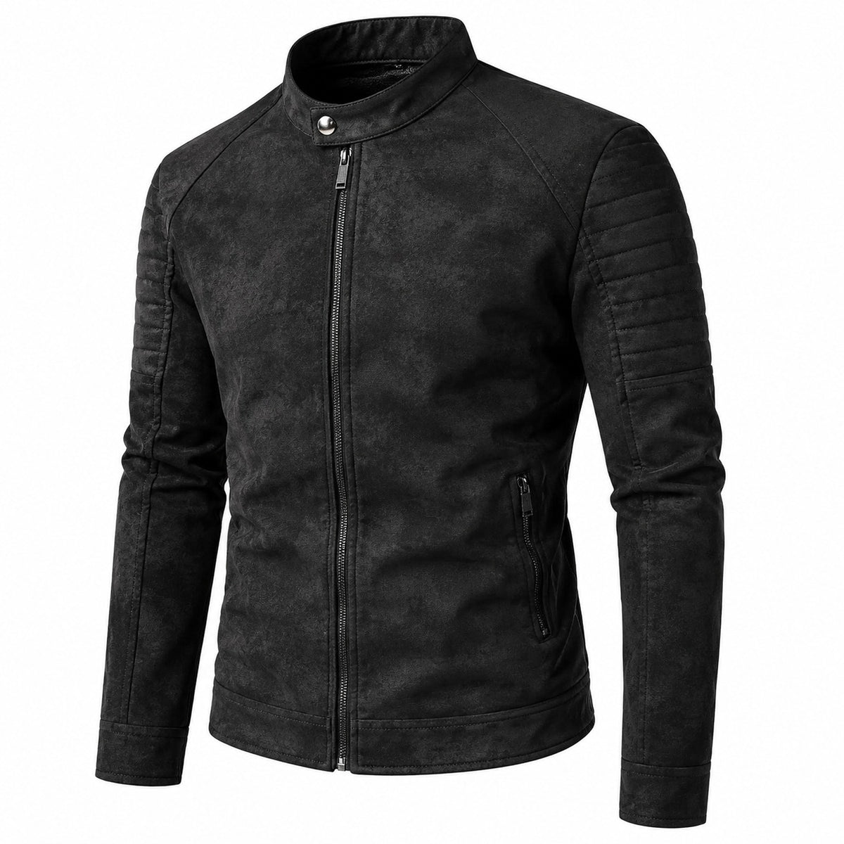 Men's Classic Zip Up Moto Suede Leather Jacket