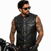 Men’s Classic Leather Motorcycle Vest