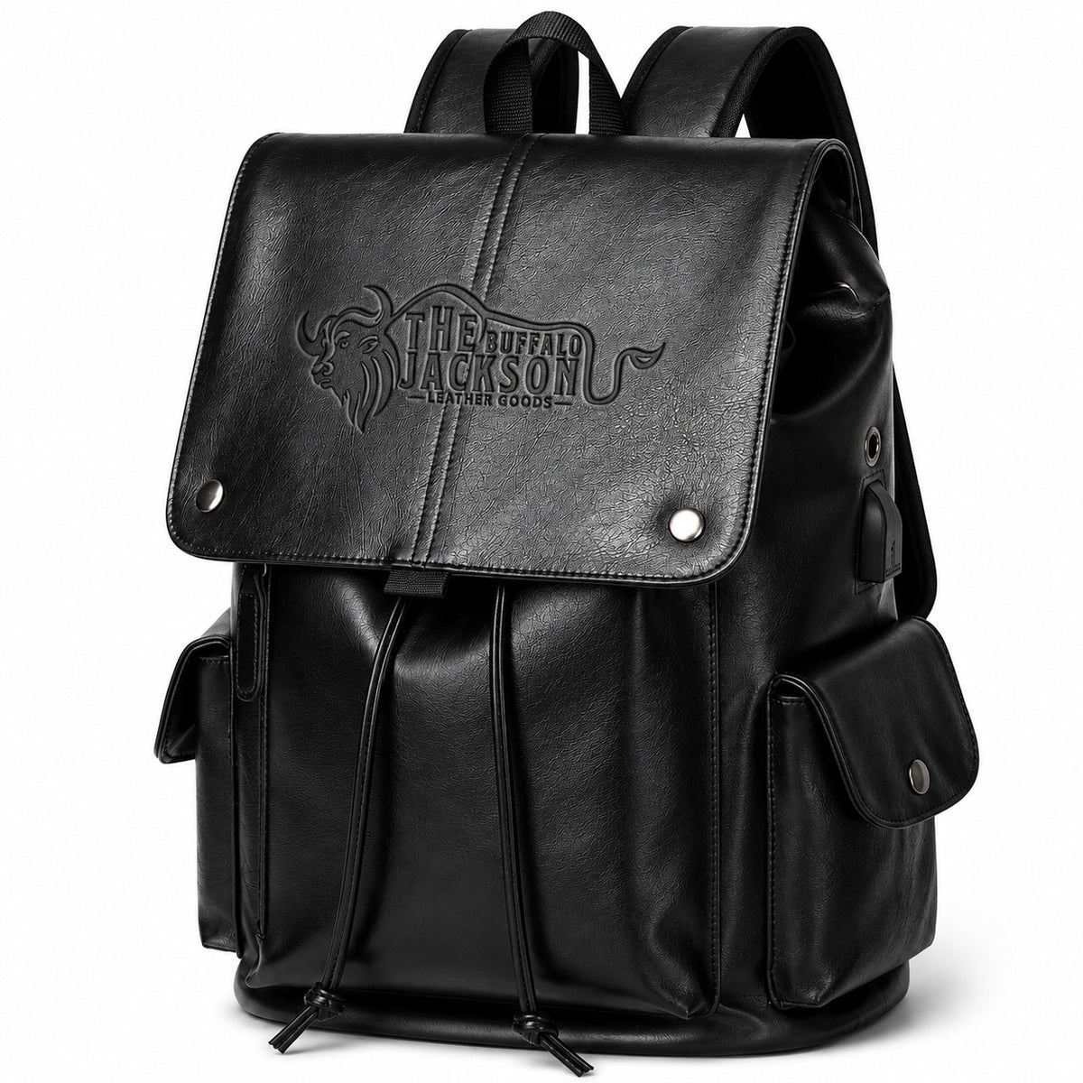 Handmade Genuine Leather Backpack With Drawstring