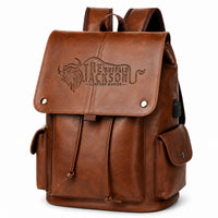 Handmade Genuine Leather Backpack With Drawstring