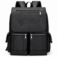 Genuine Leather Laptop Backpack With Multiple Pockets