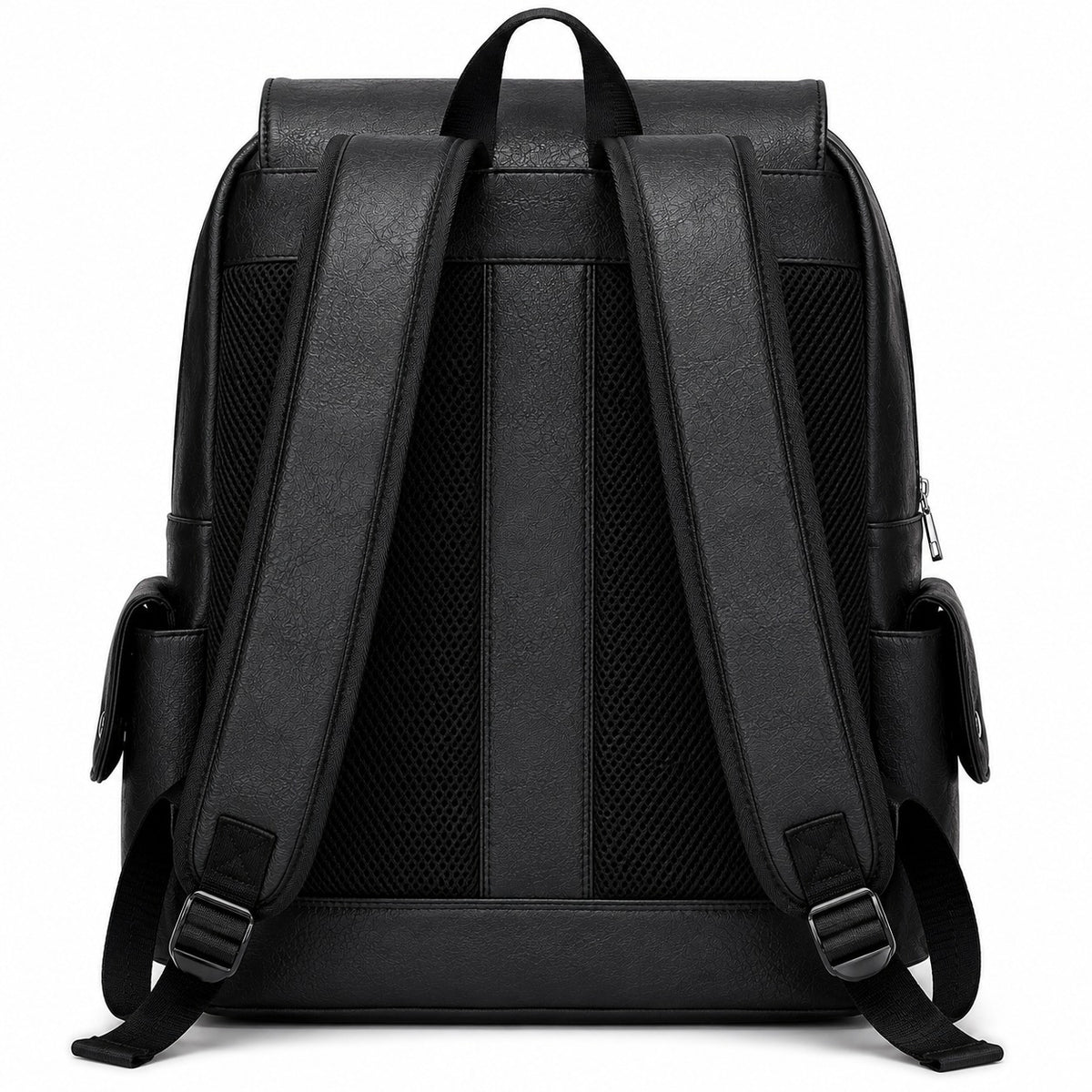 Genuine Leather Laptop Backpack With Multiple Pockets