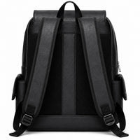 Genuine Leather Laptop Backpack With Multiple Pockets