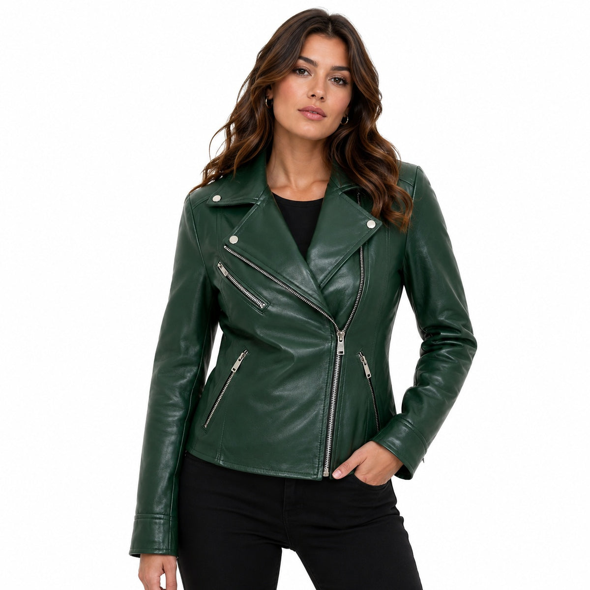 Women's Asymmetrical Moto Leather Jacket